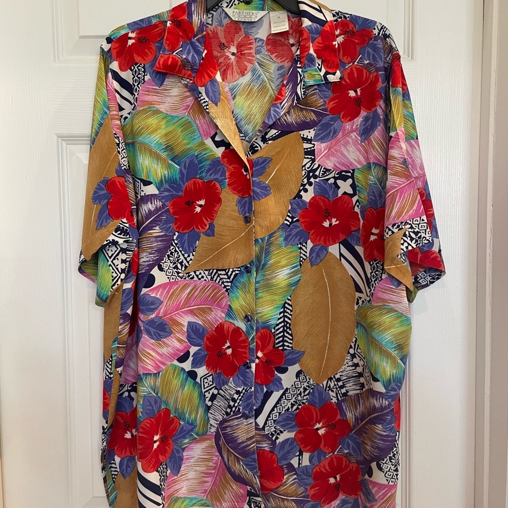 Vintage 80s/90s Mervyn’s Women’s Plus Hawaiian Tropical Floral 2 Piece Set